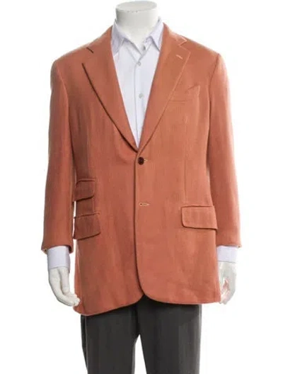 Pre-owned Jay Kos Cashmere Peacoat In Orange