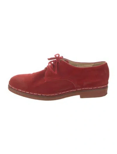 Pre-owned Jay Kos Suede Derby Shoes In Red