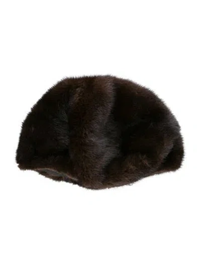 Pre-owned Jay Lennad Furs Womens' Fur Dome Cap In Brown