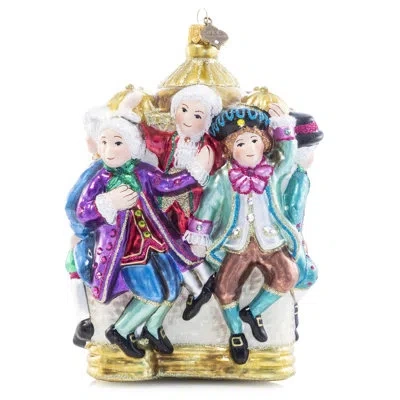 Jay Strongwater 10 Lords A Leaping Glass Hanging Figurine Ornament In Green;red;gold