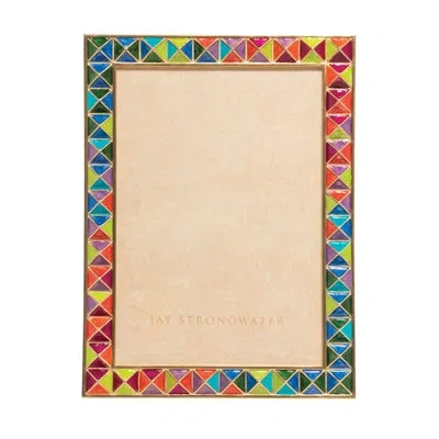 Jay Strongwater Abaculus Pyramid Frame In Rainbow