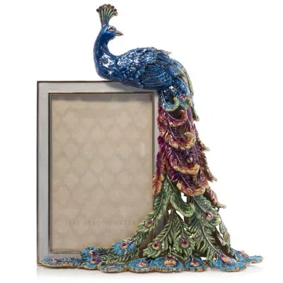 Jay Strongwater Alexi Peacock  4"x 6"frame In Multi