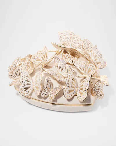 Jay Strongwater Amelia Opal Heart Box In Black