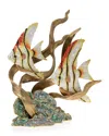 Jay Strongwater Angel Fish & Seagrass Figurine In Blue