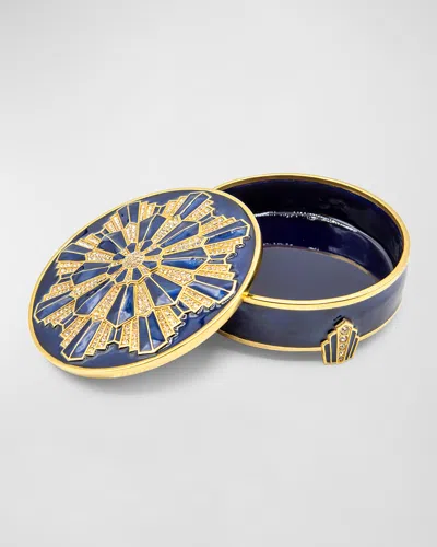 Jay Strongwater Art Deco Box In Blue
