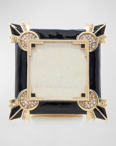 Jay Strongwater Art Deco Frame, 3" X 3" In Black