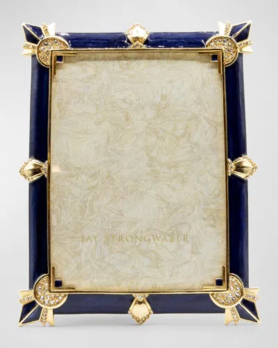 Jay Strongwater Art Deco Frame, 5" X 7" In Navy