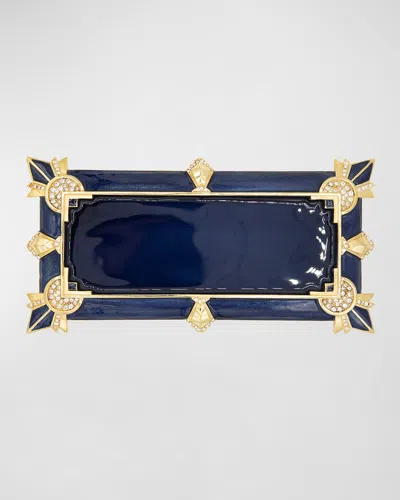 Jay Strongwater Art Deco Tray, Blue