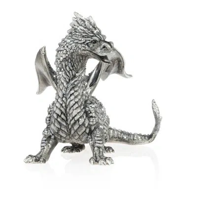 Jay Strongwater Azazel Regal Dragon Figurine In Silver