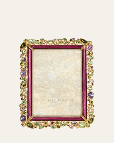 Jay Strongwater Bejeweled Frame, 4" X 6" In Multi Plum