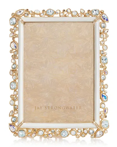 Jay Strongwater Bejeweled Frame, 5" X 7" In Beige