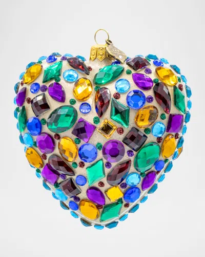 Jay Strongwater Bejeweled Heart Christmas Ornament In Multi