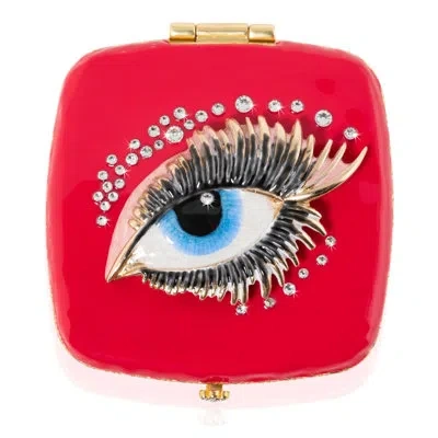 Jay Strongwater Bette Eye Compact In Pink