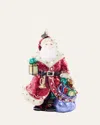 Jay Strongwater Bountiful Santa Glass Christmas Ornament