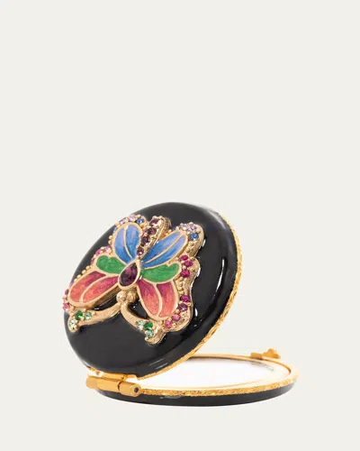 Jay Strongwater Butterfly Compact Mirror In Multi