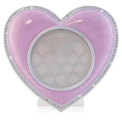 Jay Strongwater Chantal Heart Picture Frame In Pink
