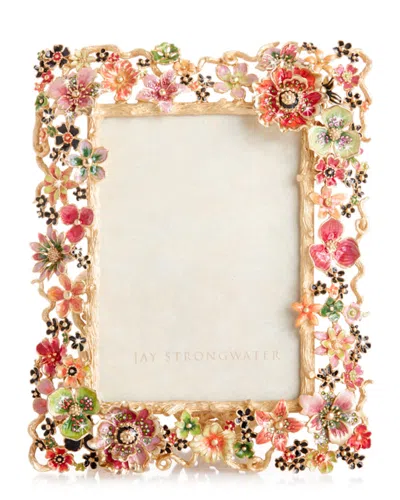 Jay Strongwater Ophelia Cluster Floral Swarovski Crystal Frame In Jewel