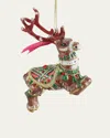 Jay Strongwater Comet Reindeer Glass Ornament In Multi