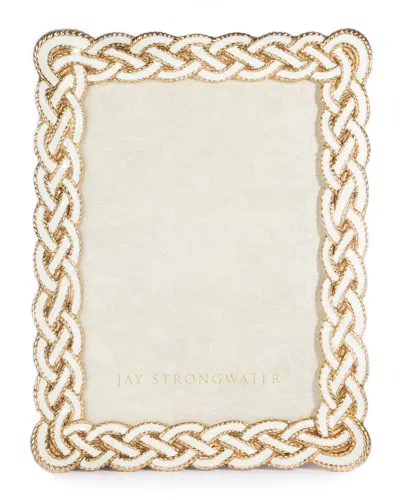 Jay Strongwater Cream Braided Picture Frame, 5" X 7"
