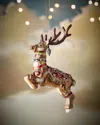 Jay Strongwater Dancer Reindeer Glass Christmas Ornament In Multi