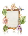 Jay Strongwater Flora & Fauna Fray Dutch Floral 14k Goldplated, Swarovski Crystal & Enamel Picture Frame In Multi