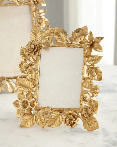 Jay Strongwater Dutch Floral Frame Composition, 5" X 7" In Gold