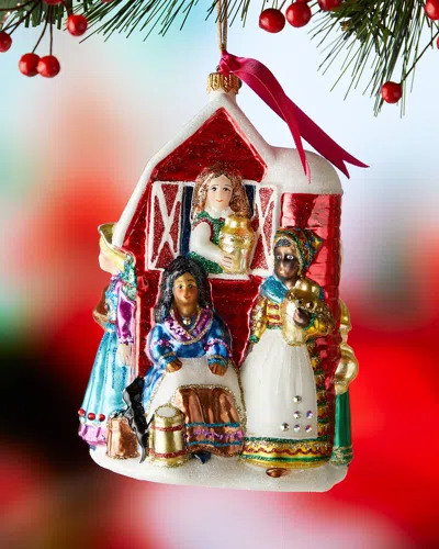 Jay Strongwater Eight Maids A-milking Glass Ornament In Multi