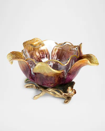 Jay Strongwater Ellie Hand-stoned & Enameled Flower Bowl In Multi Colors