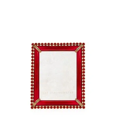 Jay Strongwater Emilia Stone Edge 3" X 4" Frame - Ruby In Red