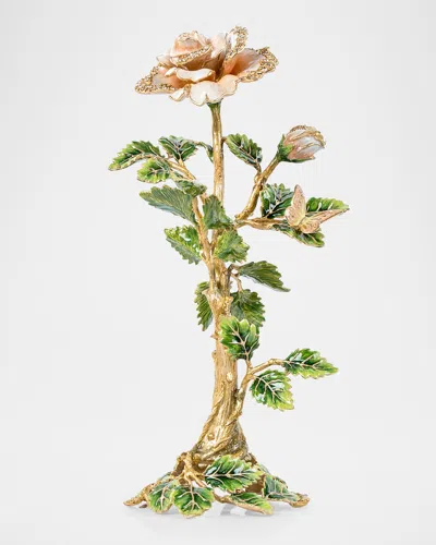 Jay Strongwater Eternity Rose Objet In Green