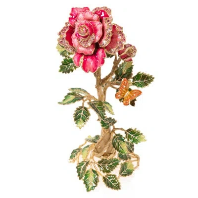 Jay Strongwater Eternity Rose Objet In Red