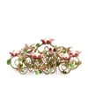 Jay Strongwater Floral & Butterfly Candelabra In Beige