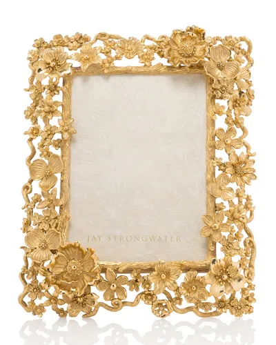 Jay Strongwater Floral Cluster Picture Frame, 5" X 7" In Gold