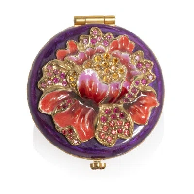 Jay Strongwater Floral Round Compact