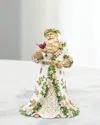 Jay Strongwater Floral Santa Claus Figurine In White
