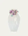 Jay Strongwater Flora And Fauna Bouquet Vase In Multi