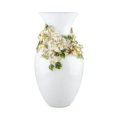 Jay Strongwater Gabrielle Rose Grand Vase In White