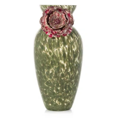 Jay Strongwater Green/red 8.5" Ceramic Table Vase