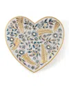 JAY STRONGWATER INDIGO FLORAL HEART TRINKET TRAY