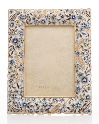 Jay Strongwater Indigo Ruffle 5 X 7 Picture Frame In Multi