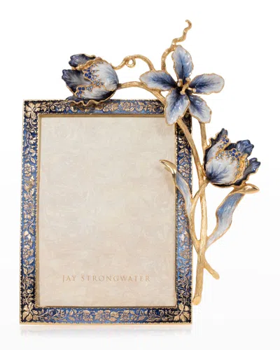 Jay Strongwater Indigo Tulip Picture Frame, 5" X 7" In Blue