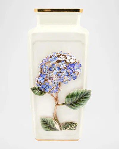 Jay Strongwater Isolde Hydrangea 14k-gold-plated & Porcelain Vase