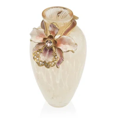 Jay Strongwater Ivory 5" Ceramic Table Vase In Multi