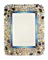 Jay Strongwater Javier Bejeweled Picture Frame, 5" X 7" In Blue