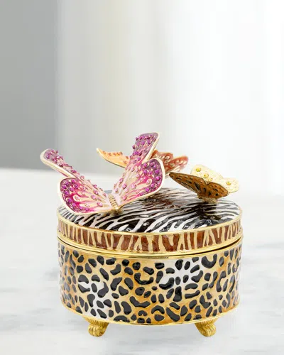 Jay Strongwater Jungle Box With Butterflies In Multi