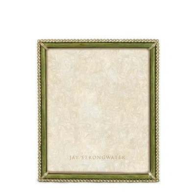 Jay Strongwater Laetitia Stone Edge 8" X 10" Frame - Leaf In Green