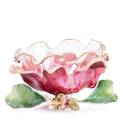 Jay Strongwater Large Flower Bowl With Swarovski Crystals In Multi