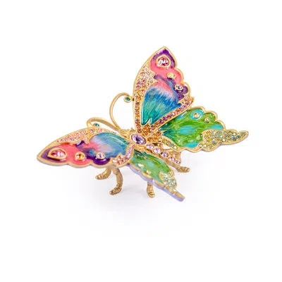 Jay Strongwater Lea Medium Butterfly Objet In Blue;green;pink;purple;gold;teal