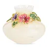 Jay Strongwater Leaf And Flower Vase In Cream