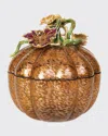 Jay Strongwater Leaf & Vine Jeweled Large Glass Jar In Multi